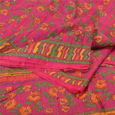 Sari indiani rosa vintage sanscriti tessuto sari 5 iarde 100% pura seta