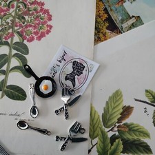 Charms Ciondoli Cucina Posate Uovo Mix Lotto 5 PZ Misti (Cod.BB16) Bigiotteria 