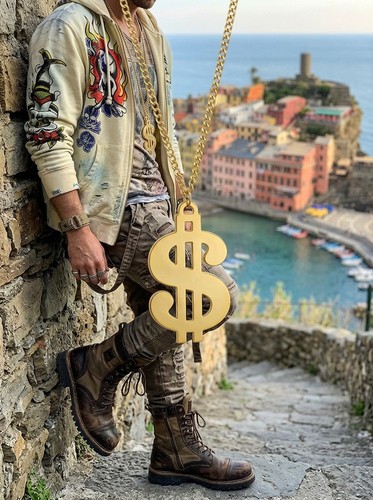 Collana uomo hip - hop, grande