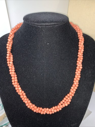 Collana tre fili corallo - collana,