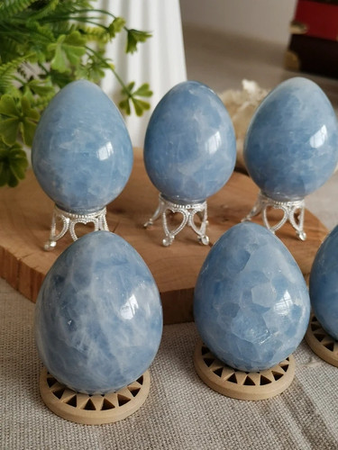 Uovo celestite blu naturale - uovo,