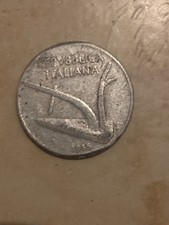 MONETA REP. ITALIANA DA 10 LIRE DEL 1955 CON DIFETTI DI CONIO RARA DA COLLEZIONE