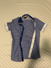 2x Camicia 7 Camicie 1 bianca 1 blu Taglia S Manica corta Uomo SLIM FIT 2 x