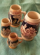 LOTTO DI N4 BOCCALI BIRRA IN CERAMICA-ORIGINALI WEST GERMANI
