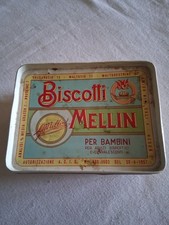 SCATOLA IN LATTA BISCOTTI MELLIN MISURE 13X10 CM H.6,5 CM VEDI FOTO