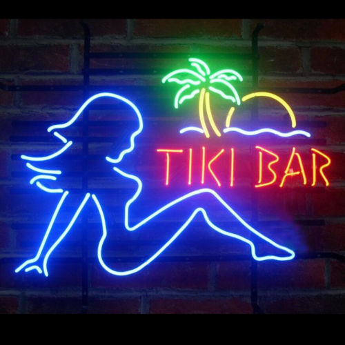 Tiki bar girl palm - girl, club