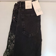 ZARA JEANS RICAMATO FLOREALE
