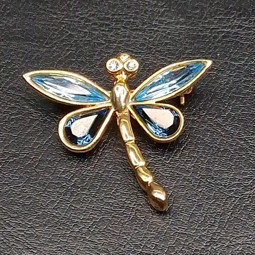Spilla libellula strass blu