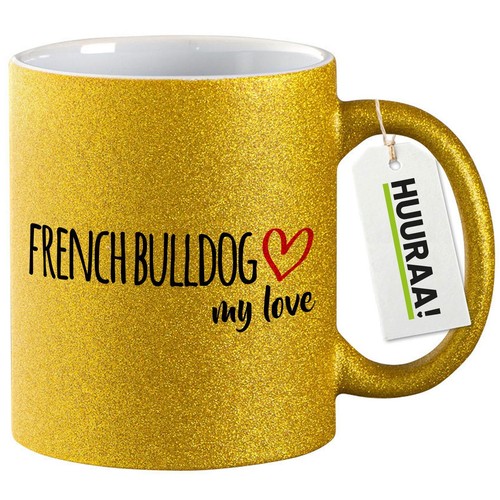 Tazza glitter french - french, bulldog