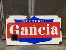 Insegna Targa Tabella smaltata GANCIA Vermouth 80x42