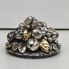 SCULTURA CORNUCOPIA METALLO LAMINATO ARGENTO ITALIA   PORTAFORTUNA