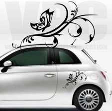 2 adesivi dx e sx farfalla fiori stickers flowers auto tuning vetro a0061