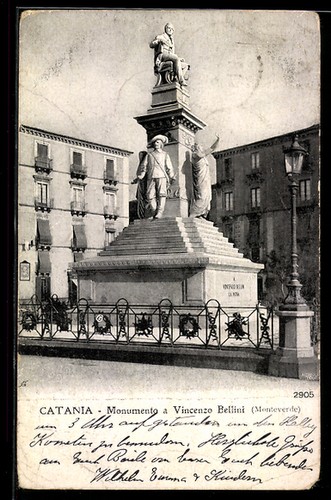 Cartolina catania monumento a - cartolina,