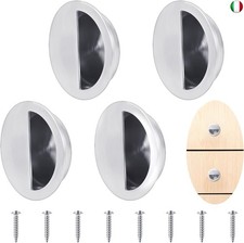 Maniglia Cassetto Incorporata, 4 Pezzi Maniglie ad Incasso con 8 Viti per
