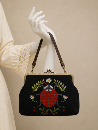Borsa mano con coccinella - a,