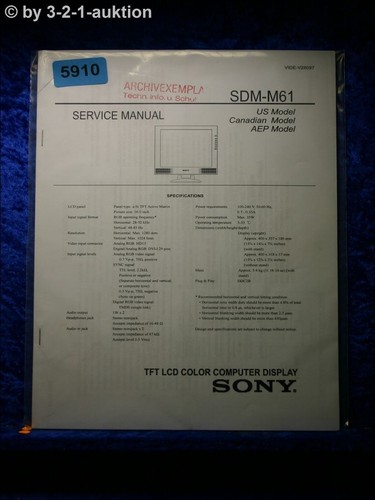 Sony service manual sdm m61 - sony,