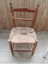 Sedia Impagliata Paglia Vintage Bambino Contadino Anni '50 Retrò