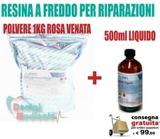 RESINA PER RIPARAZIONE PROTESI DENTALE A FREDDO 1Kg+500ml,RIPARAZIONI, ACRILICA