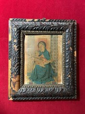 ARTE SACRA canvas  inizio '900 MADONNA con BAMBINO cromolitografia JESUS gesù