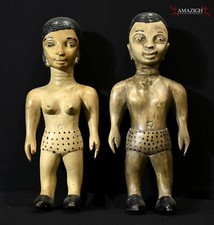 Una vecchia coppia di figurine Venavi gemelle - Ewe - Togo - Kokou e Mathias Adima