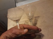 2 BICCHIERI ANNI 60 VETRO FINISSIMO MOLATI A MANO IN OTTIMO STATO
