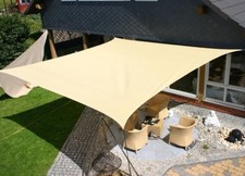 Tenda a Vela Telo Quadrato Ombreggiante ecrù per Arredo Esterno Giardino Mare