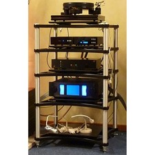 Audiophile Base Quattrabase, 5 ripiani 4 basi Rack Tavolino Hi-Fi Colore Nero