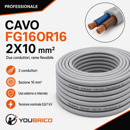 Cavo elettrico fg16or16 - fg16or16, 2x10