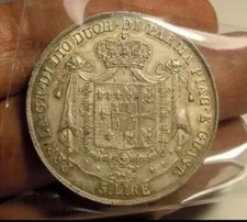 MARIA LUIGIA 5 LIRE 1832 RARA E IN ELEVATA QUALITA' UNC SILVER TOP QUALITY