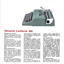 Olivetti Lettera 32  Istruzioni per Macchina per scrivere -  anni '60