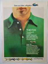 Polo Fox JC Penney Izod Lacoste ispirata originale SI pubblicità 1982 8x11"