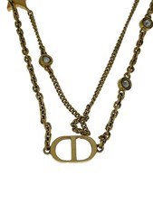 Collana doppia Dior Christian Petit CD oro bianco cristallo stella