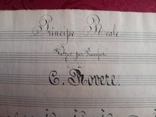  Antico spartito manoscritto Valzer Per Pianoforte Principe Reale C.Rovere.800