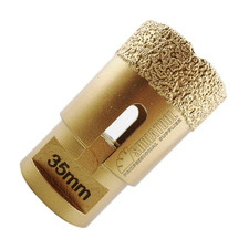 Punta per Trapano Diamantata 35Mm Vacuum Brasato Foretto Diamantato Con Filettat