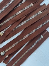 X80 Cerniere Lampo Zip metallo senza tiretto cm 20 Marrone – Pz. 50