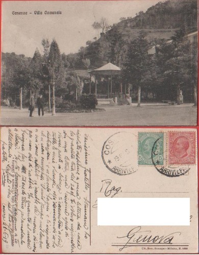 Cartolina cosenza villa - cartolina,