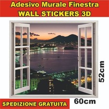 Adesivi Murali Finestra - VESUVIO GOLFO MARE NAPOLI - Wall Stickers 3D - VINILE