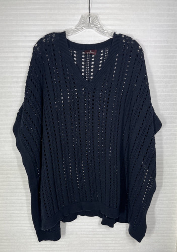 Poncho maglione donna bruno - poncho,