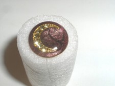 BOTTONE GIOIELLO SMALTO COLOR MELANZANA + CRISTALLI  ANNI 80 VINTAGE BUTTONS 