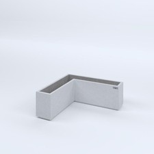 FIORIERE IN CEMENTO LISCE A ELLE PIEDINI ACQUASTOP CM80