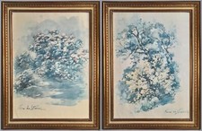 2 belle litografie pendant dell'importante artista ligure TINA DE STROBEL 