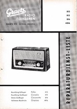 Manuale di servizio Graetz Polka 813,Comedia 815,Canzonetta 816,Grazioso 4