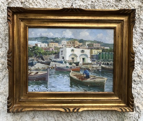 Quadro marina con barche - -marina, barche-