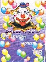 Invito pagliaccio con busta - busta, pz