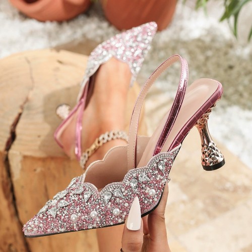 Sandalo tacco alto strass