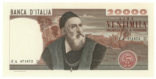 20000 lire banca italia - lire,