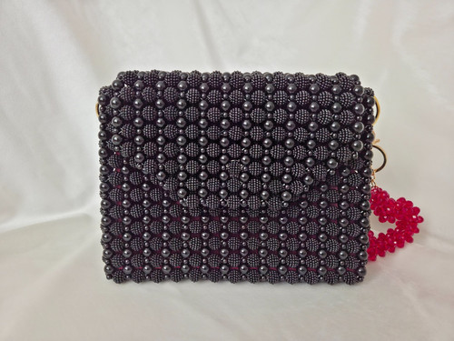 Borsa mano perle nere lucide - mano,