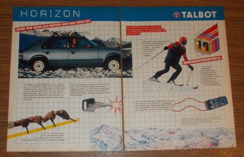Rara pubblicità talbot - pubblicità,