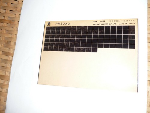 Suzuki rm80xd microfiche - suzuki,