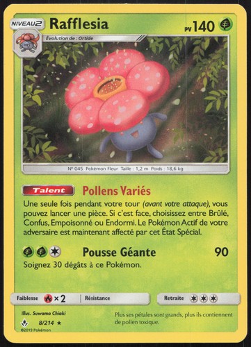Carte pokémon rafflesia 214 - carte,